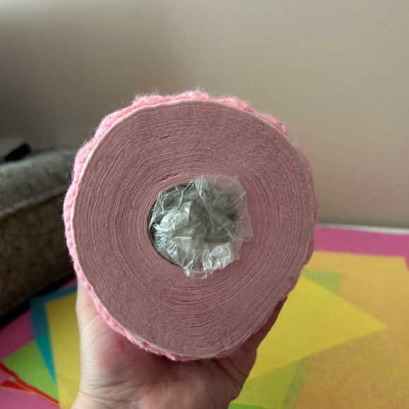 4/$100 bathroom toilet paper cover Pink Knitted Doll with Blue Accents 🌸 - Picture 5 of 6